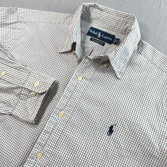 Ralph Lauren Other - Ralph Lauren Button Down Shirt Mens 15 32/33 White Green Tattersall Office Wear